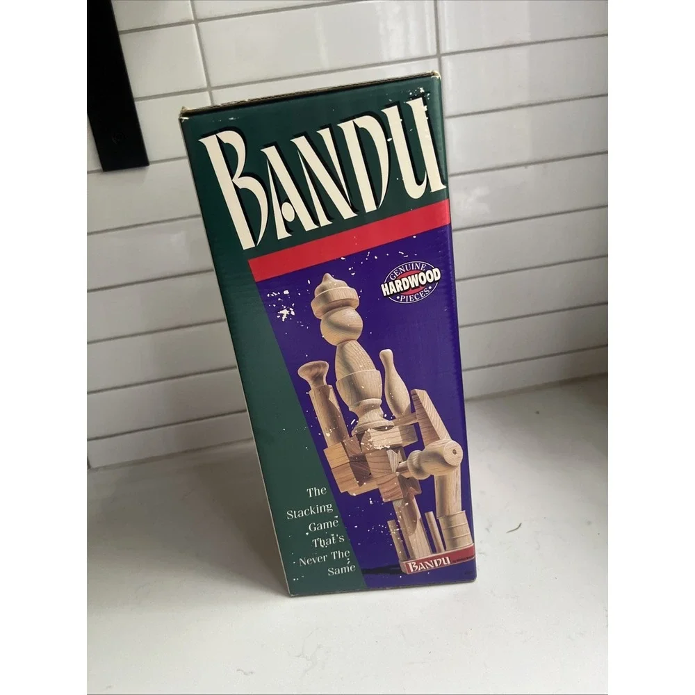 Vintage BANDU Wood Block Stacking Game - NEW - Milton Bradley - 1991